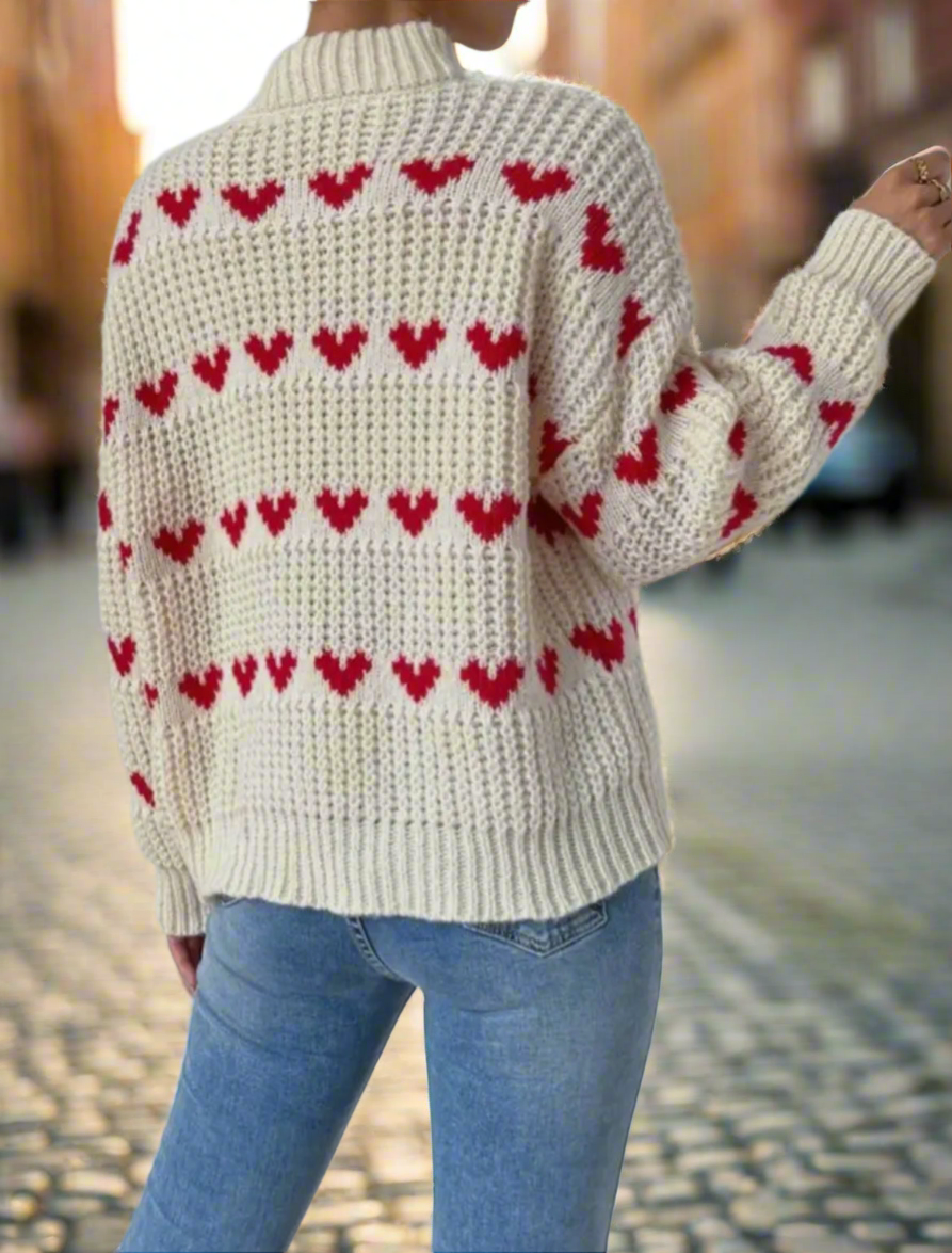 Women’s Heart Jacquard Sweater