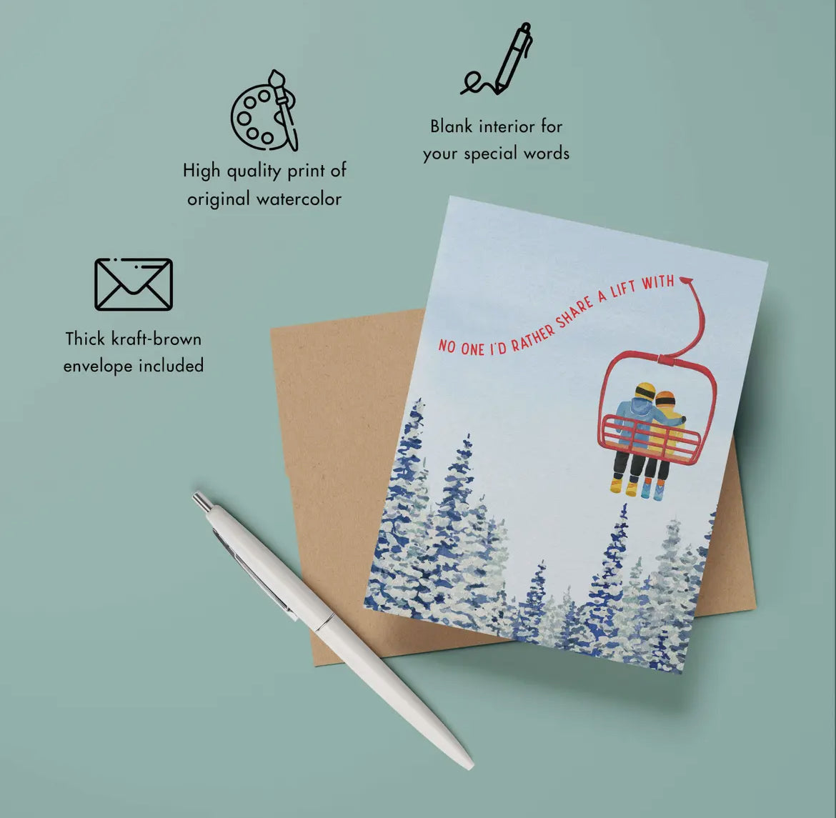 Chair lift love card