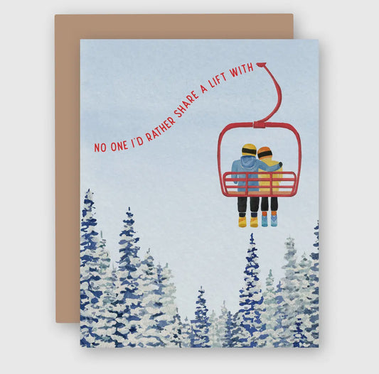 Chair lift love card