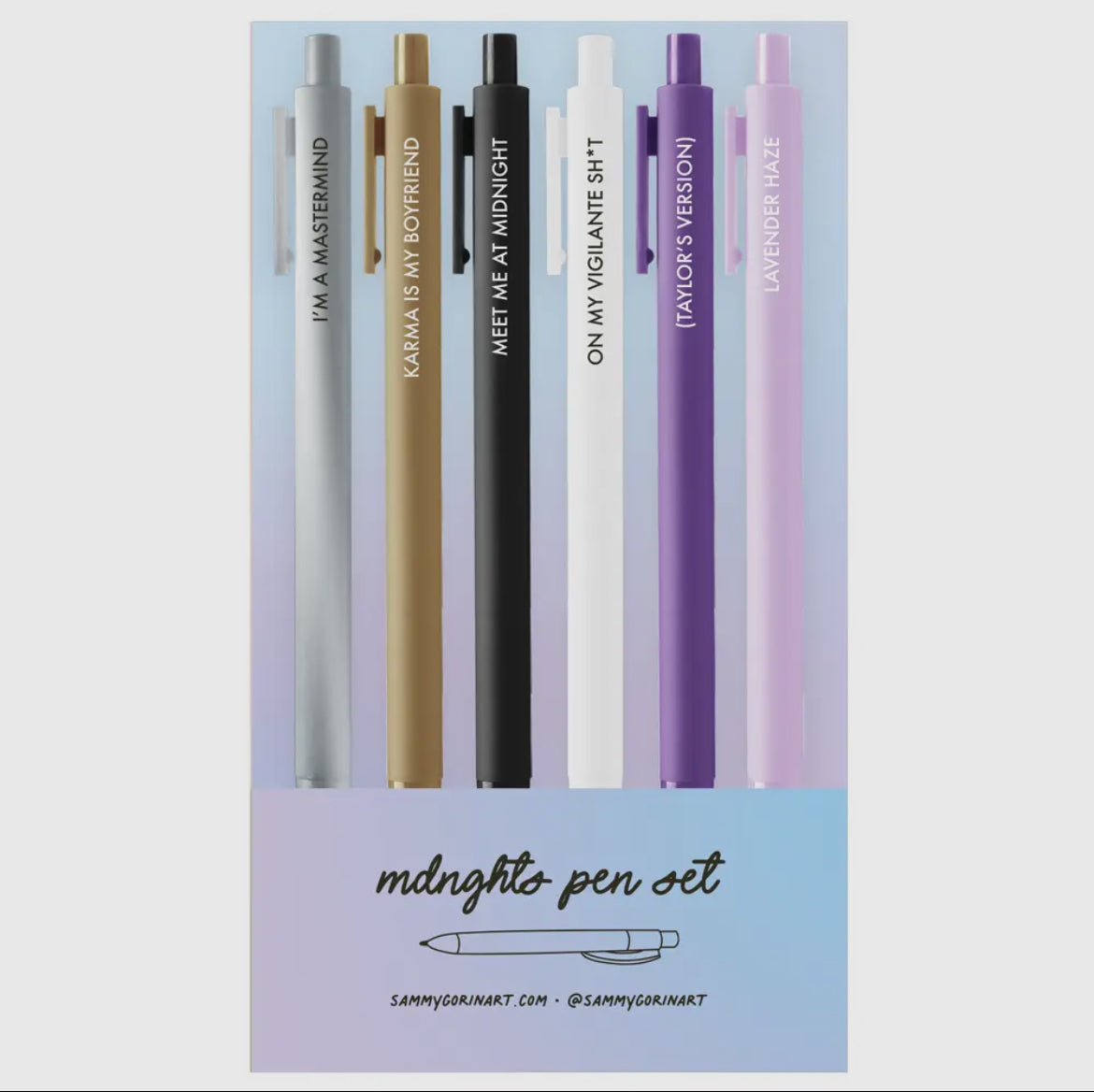 Midnights- 6 gel pen set